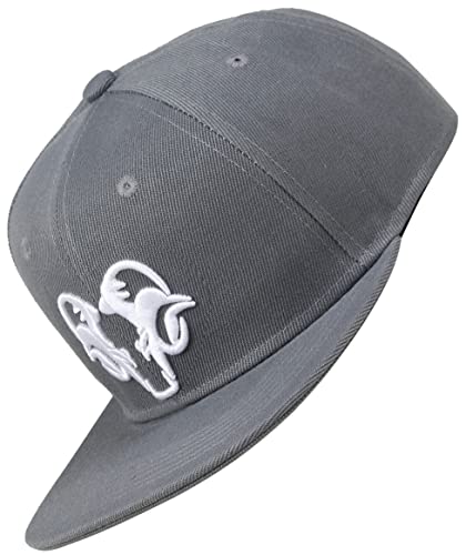 Casquette snapback gris broderie 3D blanche ajustable pour homme et femme