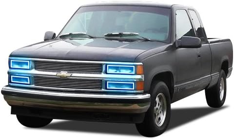  Flashtech For Chevrolet C1500 88 98 Blue Single Color Led Halo Ring Headlight Kit Automotive