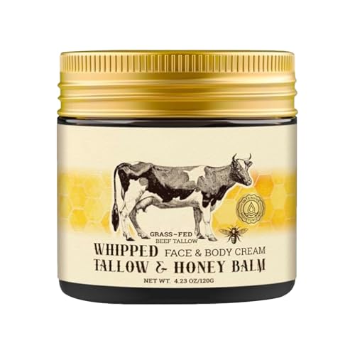 Beef Tallow And Bálsamo de 12 onzas con tallo de ternera humectante para mujeres y hombres, productos para el cuidado facial, adolescentes y niñas (amarillo, talla única)