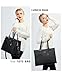LOVEVOOK Lunch Tote Bag for Women, 15.6 Inch Laptop Bag with Insulated Lunch Compartment, Quilted Large Capacity Computer Handbag with Purse for Business, Work, Nurse, Office, Collage, Casual, Black
