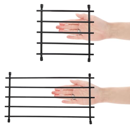 com-four® 2-teiliges Edelstahl Topfuntersetzer-Set mit Gummifüßen – Ansicht 5