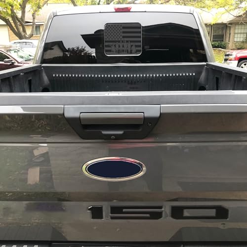 Image of Xinghe for Ford F150 F250 F350 2015-2023 2024 2025 2026, Rear Middle Window American Flag Decals, Matte Black USA Flag Decal for Truck Back Window, for Ford Raptor 2015-2025 Accessories