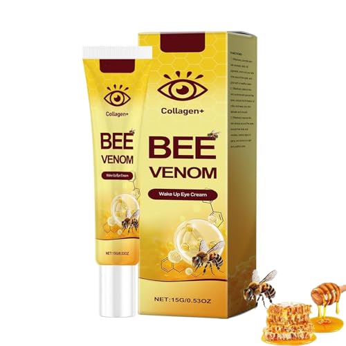 Flysmus Collagen Bee Venom Wake Up Eye Cream, Contorno De Ojos Con Veneno De Abeja, Contorno De Ojos Con Colágeno, Tratamiento Antienvejecimiento, Reduce Arrugas Y Bolsas (1pcs)