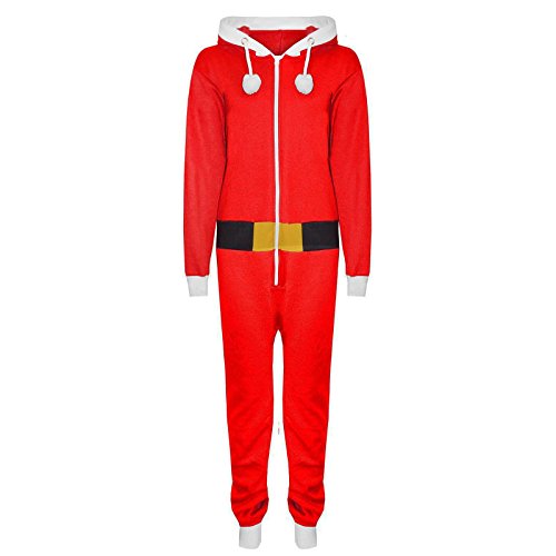 Kids Children Boys Girls Elf Santa Helper Christmas Jumpsuit All in One Onesie Age 7-13 Years (Santa Onsie, Age 9-10 Years)