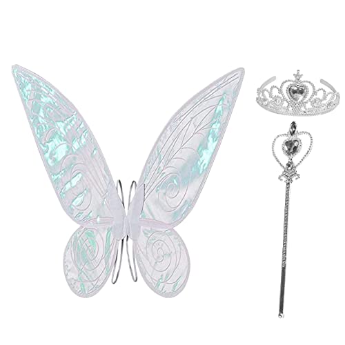 Ailes de fées pour filles - Ailes de Fée Vertes - L'ensemble d'ailes de fée papillon pour filles comprend une et une couronne de fée, un costume de princesse pour les fournitures de fête sur le Honeyb Cover