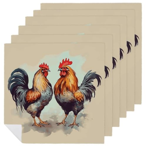 Servilletas de tela cuadradas pack x6 blancas reutilizables miniatura 1