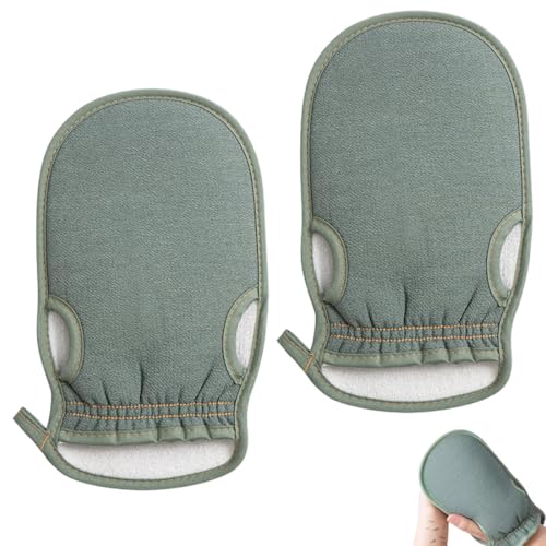 2 Piezas Esponja Exfoliante Corporal, Guante Exfoliante Corporal, Manoplas Baño, Limpia los poros en profundidad para cuerpo y cara, Esponja de ducha para Peeling & Body Scrub, Guante de masaje