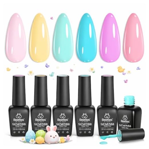 Beetles Pastel Gel Nail Polish Kit-6 Pcs Pastel Pink Nude Gel Polish Spring Summer Gel Polish Pastel Yellow Blue Gel Polish Soak Off Nail Lamp Gel Polish Mother's Day Gifts for Women Manicure Kit