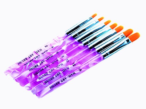 7 Pcs Acrylic Nail Art Tips UV Builder Gel Painting Design Brush Pen Set