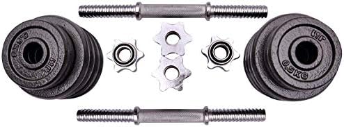 Kemket Cast Iron Dumbbell Set Adjustable Dumbbell Set Hand Weight with Solid Dumbbell Perfect for Bodybuilding Fitness Weight Lifting Training Home Gym- 15 Kg Set