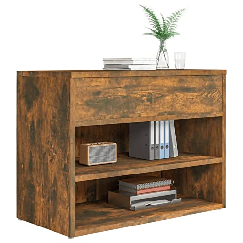 ShGaxin Banco Zapatero, Banco Pasillo, Banco Recibidor, Descalzadora, Estanteria Zapatero, Mueble Zapatero, Madera contrachapada Roble Ahumado 60x30x45 cm - imagen 5