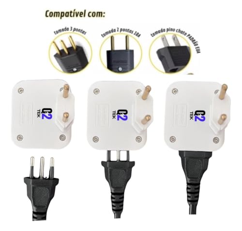 Adaptador Tomada em T Articulado Reforçado Com 3 Saídas 10A Benjamin Flexível até 250v (4)