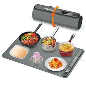Electric Warming Tray – Full Surface Heating,Rollable & Portable,Premium Silicone Nano-Material,3...
