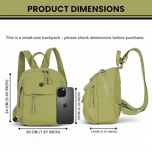 Image of TS WITH TECHSUN Women's Small Mini Backpack Purse | Water-Resistant Compact Bag for Travel, Casual Outings | Fits Only Essentials (L) 20 X (W) 14 X (H) 24 CM
