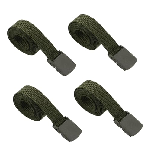 NOLITOY 4pcs Adjustable Nylon Web Belt for Men Heavy Duty Camping Utility Strap Extended Waistband for Hiking and Outdoor Adventure