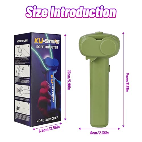 Electric String Rope Launcher Toy - Fidget String Launcher Toys for Kids, Cool Lasso Loop Stuff for Boys, Cool String Launcher Toy, Glow In the Dark Rope Toy for Adults Boys Girls (Green) - Image 2
