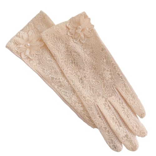 Guantes verano mujer finos transpirables de encaje corto contra rayos solares 2uds