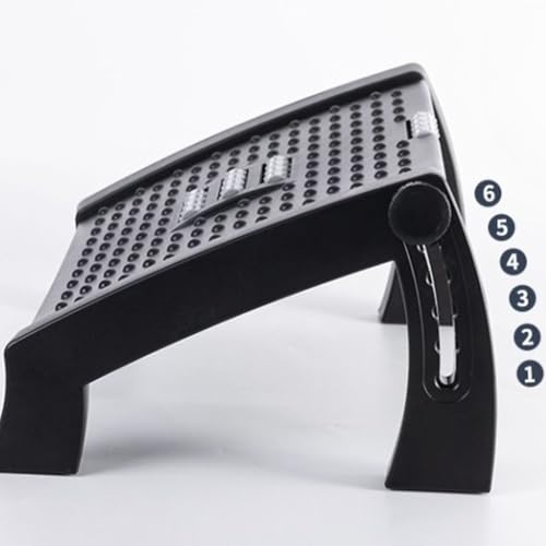 Apoio para Pés Ergonômico NR 17 – Suporte Ajustável e Massageador Preto