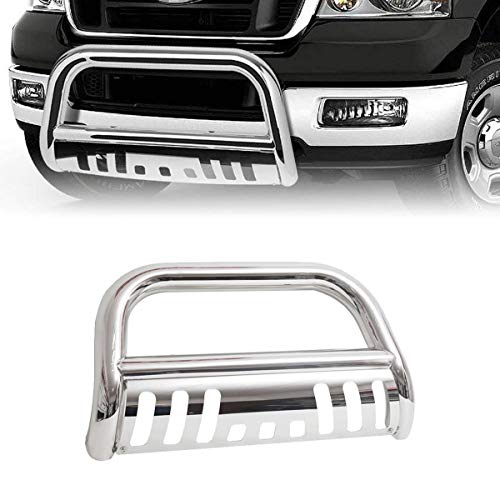 MOTORHOT Bull Bar Compatible with 2004-2008 Ford F150 Models & 2007-2014 Lincoln Navigator,Silver Brush Push Grille Guard Front Bumper