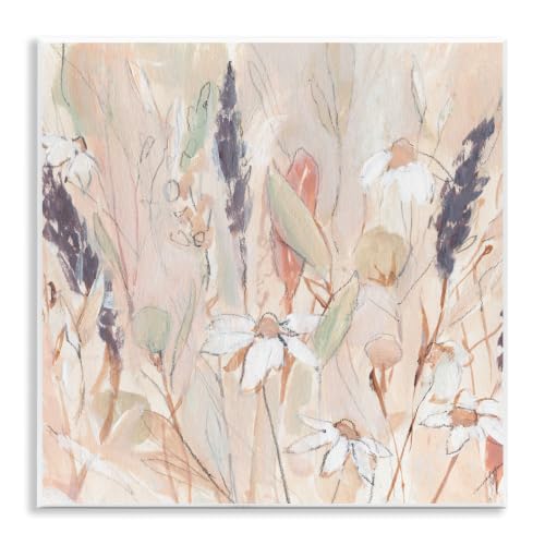 Wildflower Meadow Pampas, 12 x 12 Inch Mounted Print on Wall Plaque