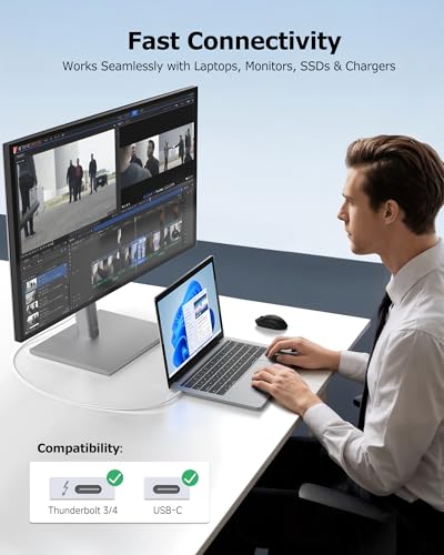 Image of Cable Matters 40Gbps USB4 Cable, 240W, 0.8m, White | [8K@60Hz / 4K@240Hz Video, 240W Charging, 40Gbps Data] USB 4 Cable, Compatible with Thunderbolt 4, MacBook, XPS, Surface Pro