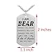 Kisseason Fashion Bear Pendant Necklace I am Bear Gift Dog Tag Jewelry Keychain