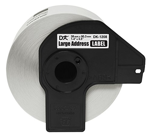 Image of Brother, Die-Cut Large Address Labels, DK-1208, Brother Genuine Labels, Long Lasting Reliability, Die-Cut Large Address Paper Labels, 400 Labels per Roll, (1) Roll per Box (Pack of 2)