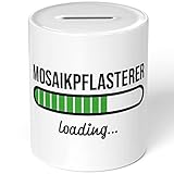 JUNIWORDS Spardose aus Keramik mit Motiv / Spruch: Mosaikpflasterer loading