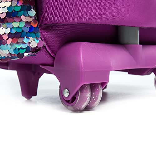 Meetbelify Purple Unicorn Rolling Backpack For Girls Backpack With Wheels Kids Sequin Wheels School Backpacks With Lunch Box Set For Elementary Trip Trolley Luggage #TOP5