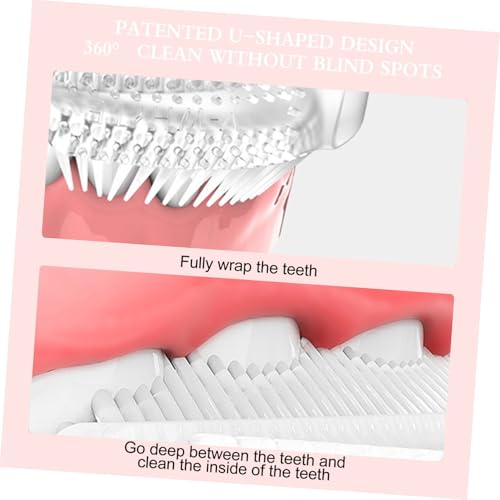 minkissy 1 Set Zahnbürste Kinderzahnbürste Vollautomatische Mundpflege U Förmige Elektrische Haushalts Rosa – Bild 3