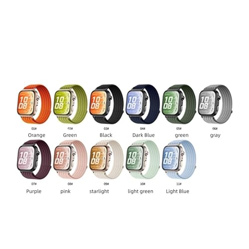 Nylonowa opaska For Huawei Watch Fit 5 5pro Fit4 4pro 3 metalowy pasek łączący bransoletki(7# Purple,For fit 5 pro)