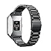 EloBeth Watch Band Compatible with Fitbit Ionic Bands Men Business Stainless Steel Replacement for Ionic Watch (Black-S)