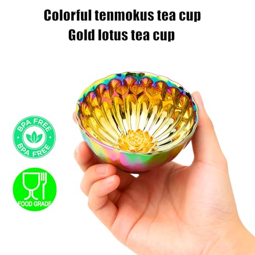 Golden Tenmoku Tea Cup with Lotus by CmengAo