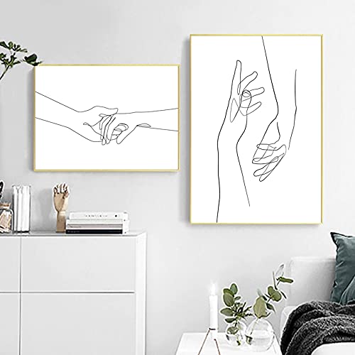 Main dans la Main peinture toile amour pour célébrer votre union unique