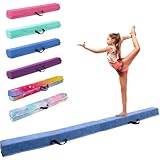 FINCOME 8FT Folding Balance Beam, Portable Gymnastics Beam Equipment with Non Slip Rubber Base & Suede Cover for Training/Practice/Professional Home Exercise