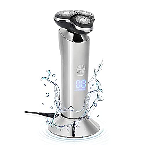 電気シェーバー ひげそり 回転式 電動 メンズシェーバー 顔 電気カミソリ 人気 髭剃り IPX7級防水 フェイスシェーバー 乾湿両用 丸洗い可 充電式 男女通用 持ち運び便利 LEDディスプレイ トリマー付き