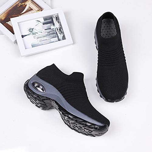 Image of Women's Walking Shoes Sock Sneakers - Mesh Slip On Air Cushion Lady Girls Modern Jazz Dance Easy Shoes Platform Loafers
