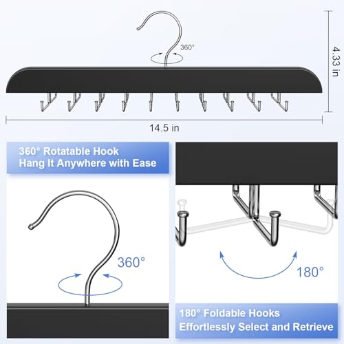 Resovo Upgraded Tie Rack Hanger With 20 Foldable Metal Hooks thumb #4