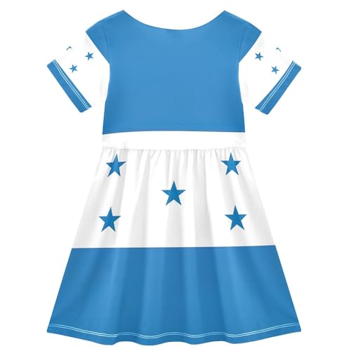 Honduras Flag Toddler Dresses for Girls Summer Short Floral Spring Clothing Children Dress 2t2
