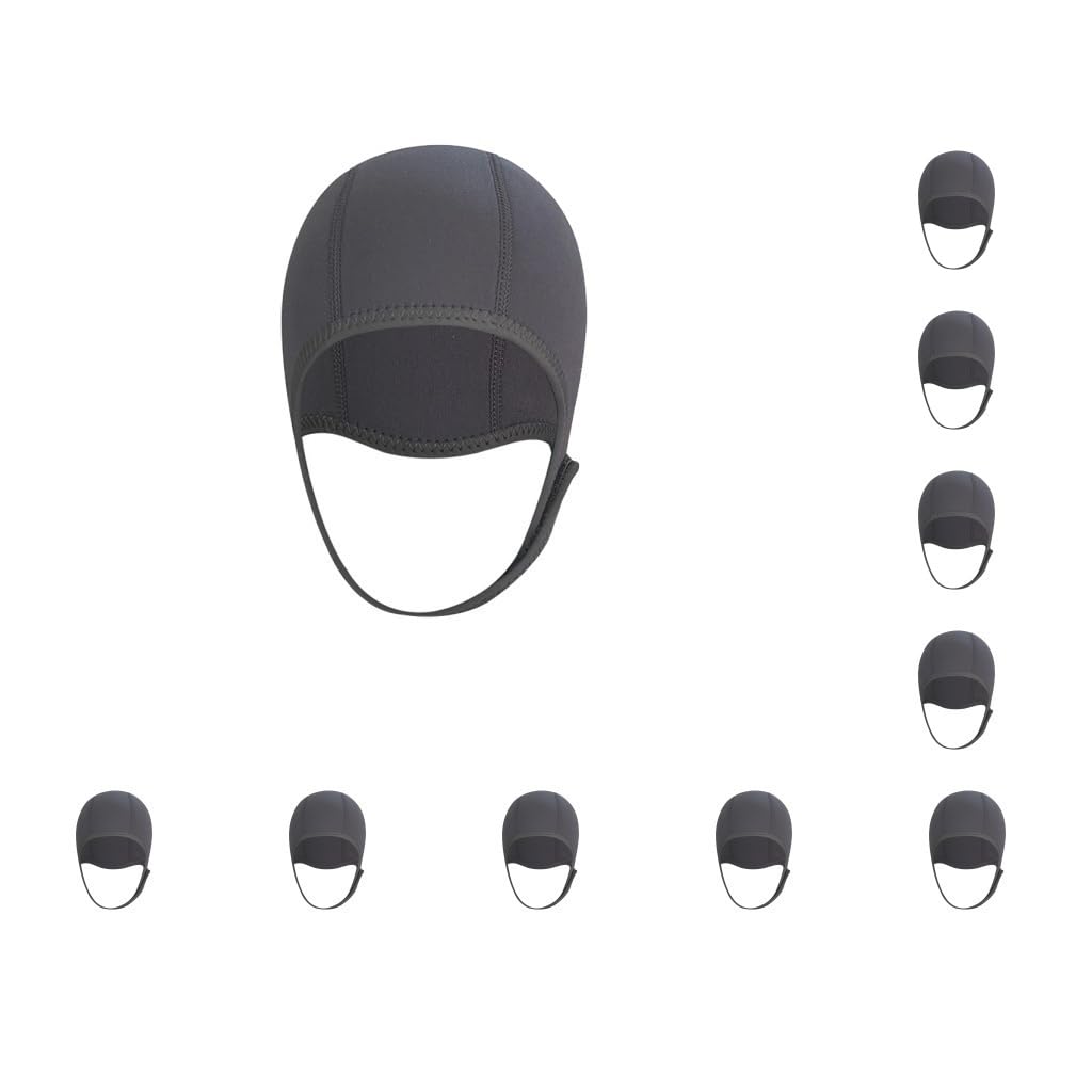 5 mm pogrubiona czapka do nurkowania - ochrona nauszniki czapki - zimowa czapka pływacka dla dorosłych elastyczna guma neoprenowy kaptur termiczny czarny/okrągły dowolny rozmiar