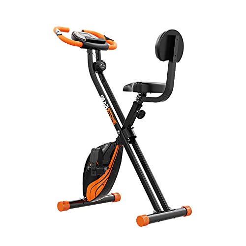 GEARSTONE Vélo d'appartement D2, fitness, pliable pour entraînement cardio, 8 niveaux de résistance, écran LCD , support téléphone, 100 kg de poids maximum