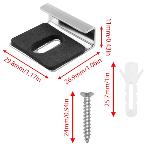 Image of DJF Stainless Steel Large Heavy Duty clamp Mirror Holder of Metal Mirror mounting kit Wide Channel Frame clamp kit Large Heavy Duty clamp for Wall mounting -8pcs