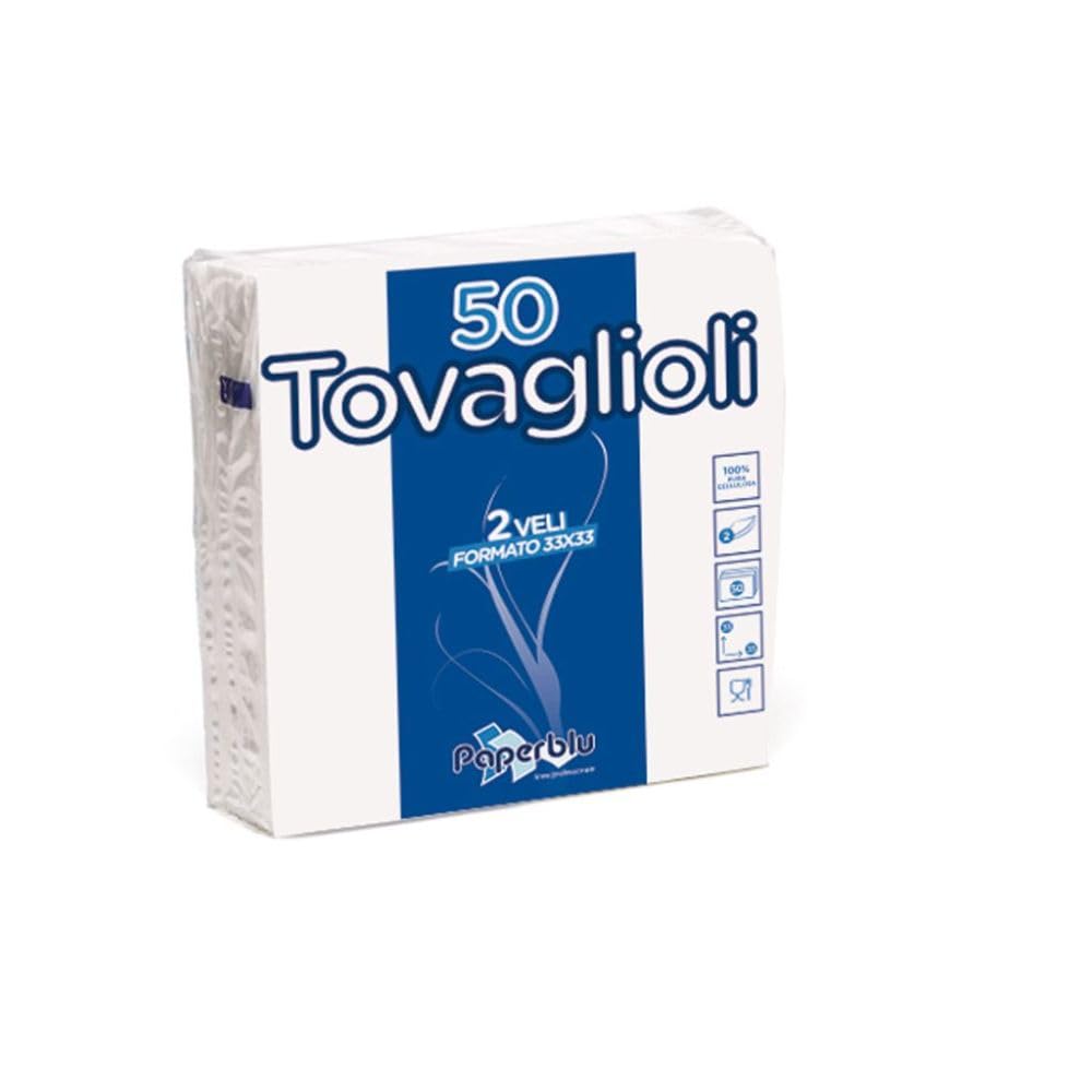 Tovaglioli BIANCHI Doppiovelo 2 veli per cucina feste party 33x33 cm in pura cellulosa made in italy ideali per attività sagre mense (500 Tovaglioli)