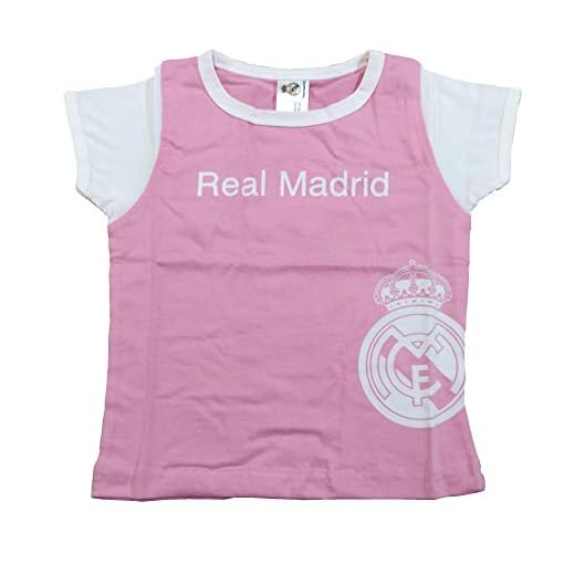 Camiseta Real Madrid Niñas - Rosa - Escudo Real Madrid Blanco (6 Meses)