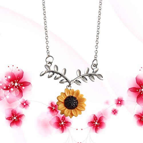 Colar de corrente de girassol FENICAL com pingente de liga e gargantilha para mulheres e meninas (pr