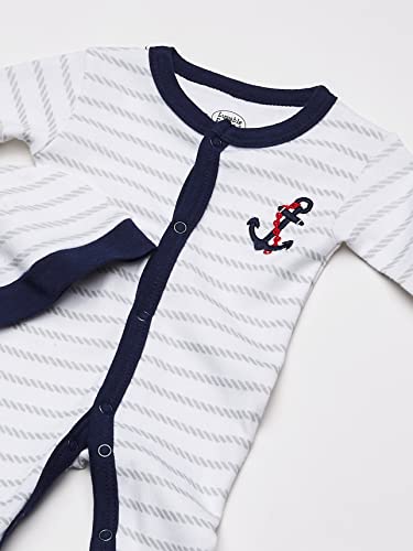 Luvable Friends Baby Girls Cotton Preemie And Play Cap Sleepers, Anchor, Preemie Us #TOP1