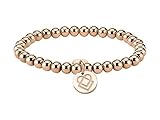  LIEBESKIND BERLIN #keeploving Beads 6mm mit Logotag in Edelstahl, 17 cm (roségold)