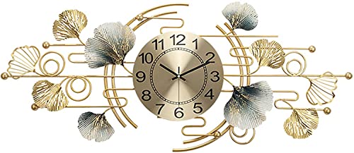 Horloge murale silencieuse ginkgo pour créer un salon moderne et apaisant