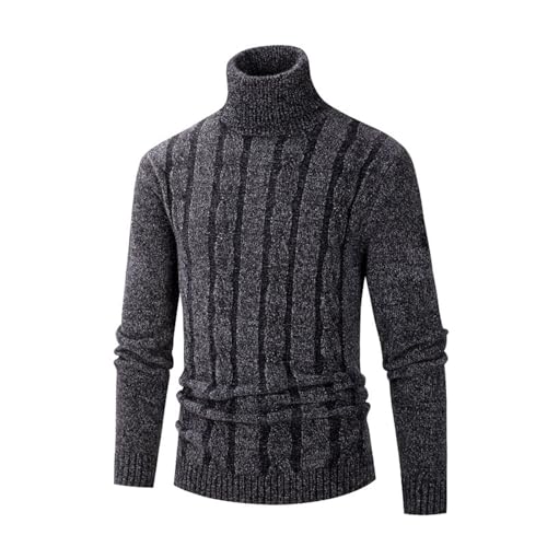 Men's Turtleneck Sweaters Ribbed Slim Fit Knitted Casual Sweater Pullover Thermal Clothes