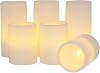 Eldnacele Flameless Flickering Candles Battery Operated Real Wax White Color with 8 Hours Timer for Christmas Home Decoration and Parties Set of 63x 4, 3x 6